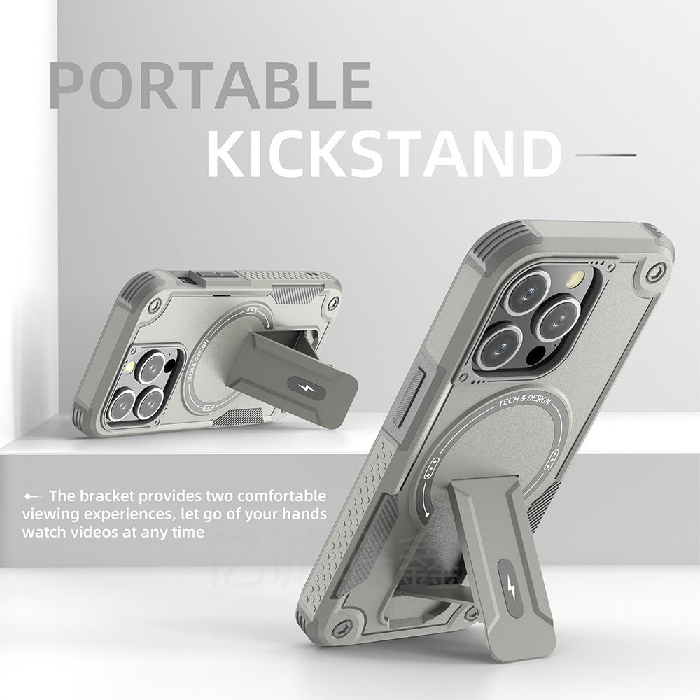Magnetic Armor Case for iPhone – Shockproof & Multifunctional Protection