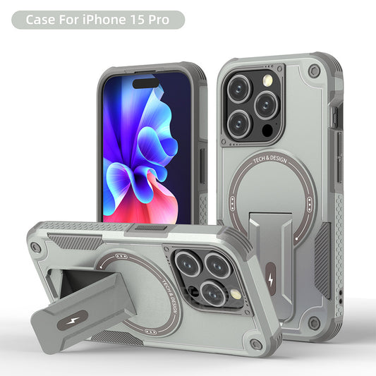 Magnetic Armor Case for iPhone – Shockproof & Multifunctional Protection