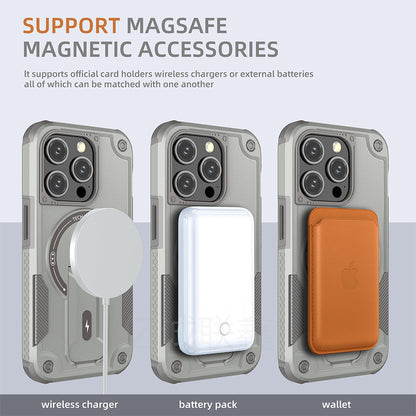 Magnetic Armor Case for iPhone – Shockproof & Multifunctional Protection