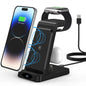3-in-1 Foldable Wireless Charging Station for iPhone, Apple Watch & AirPods – 15W Fast Charger Dock Stand