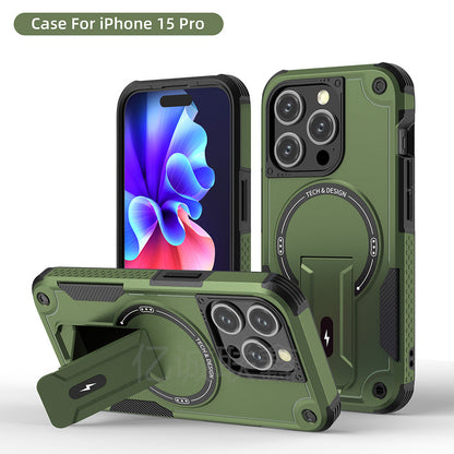 Magnetic Armor Case for iPhone – Shockproof & Multifunctional Protection