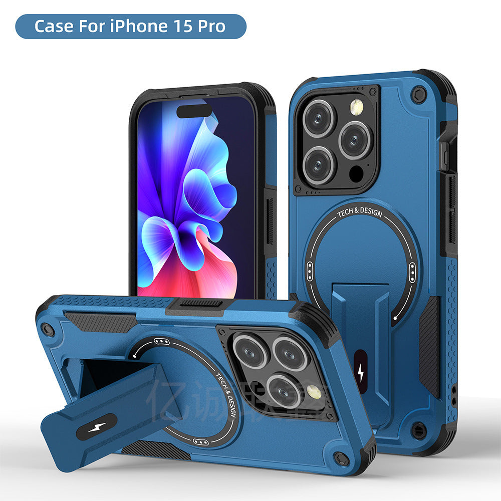 Magnetic Armor Case for iPhone – Shockproof & Multifunctional Protection